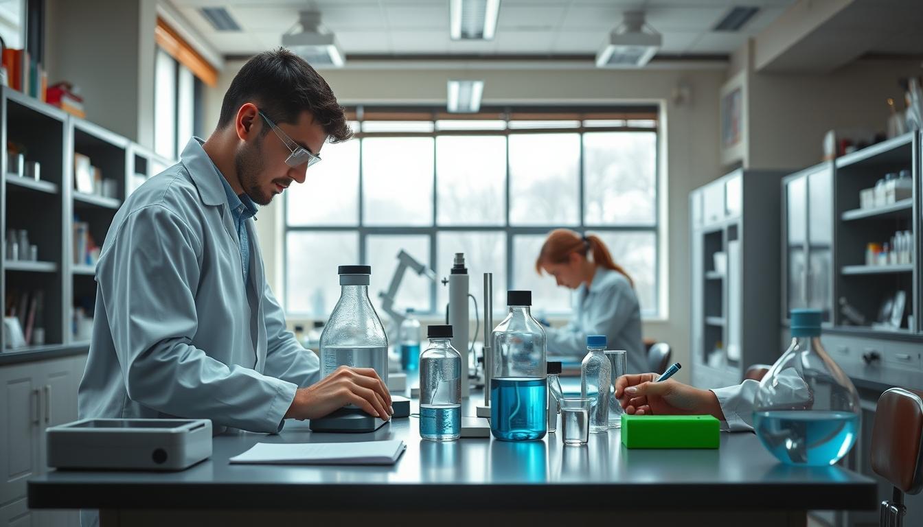 Student using a study guide to organize academic notes